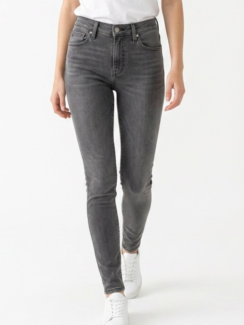 Levi's 720 High Rise Super Skinny‎ Women 27 Grey Excellent Faded Denim Jeans